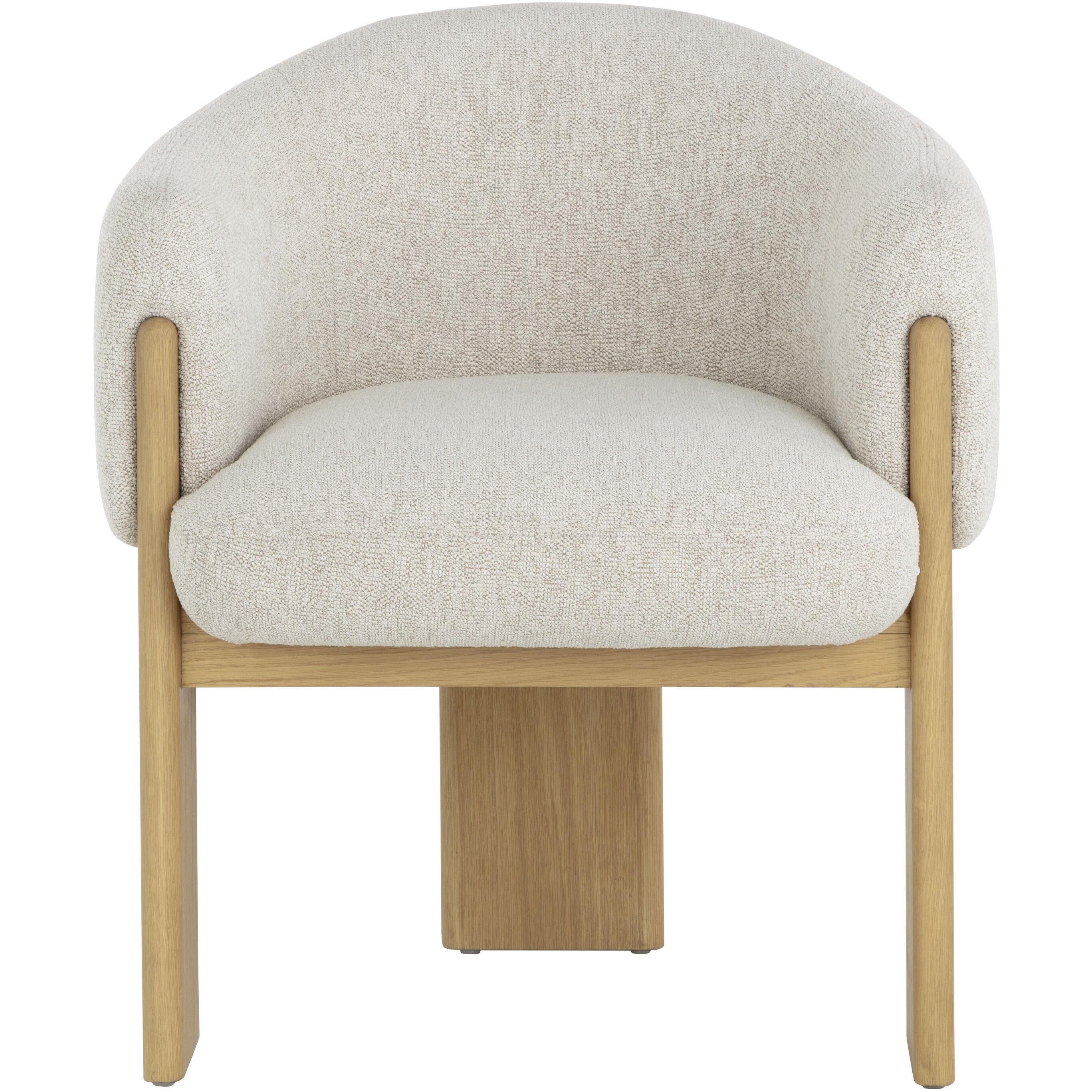 Trine Rustic Oak / Dove Cream Dining Armchair